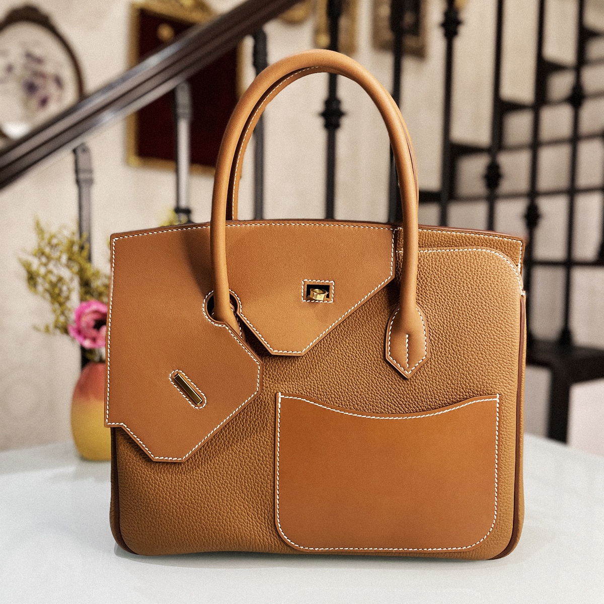 Birkin30 En desordre togo cc37 Gold Brown buckle CC37-ToGO leather with SWIFT leather