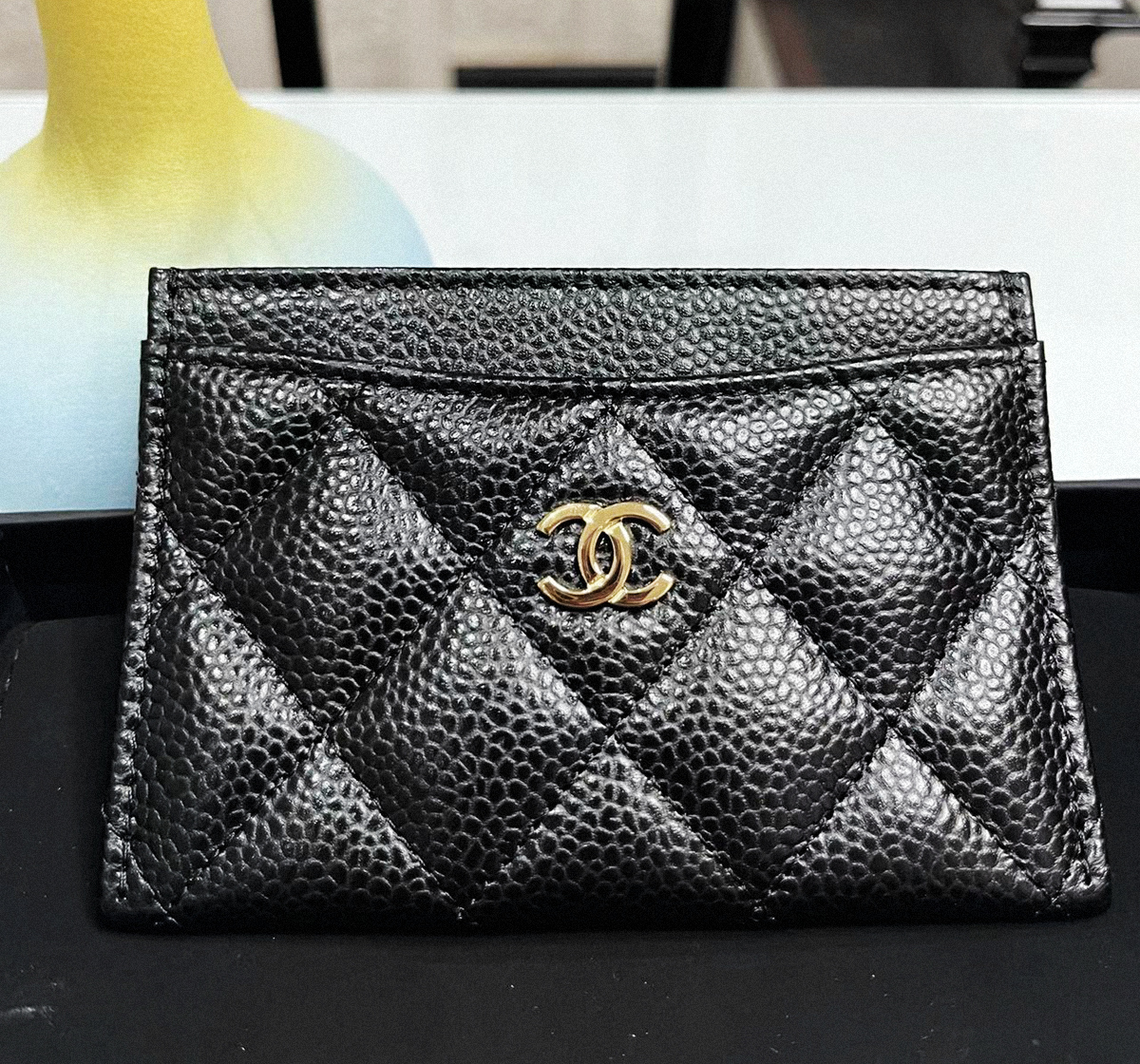 Chanel CF Black Gold Card Bag