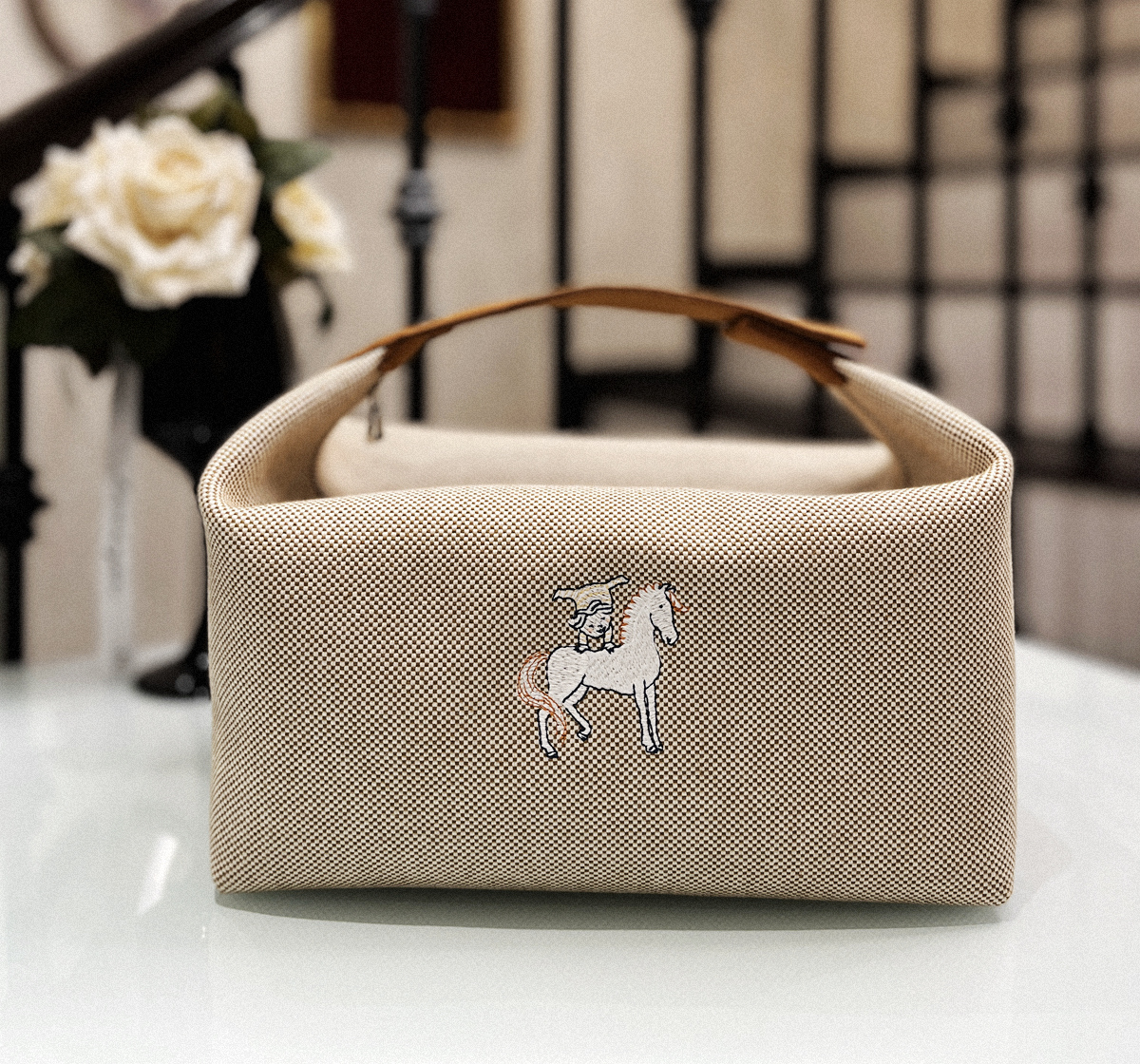 Hermes Lunchebox Bag Large Embroidered Pony Bag